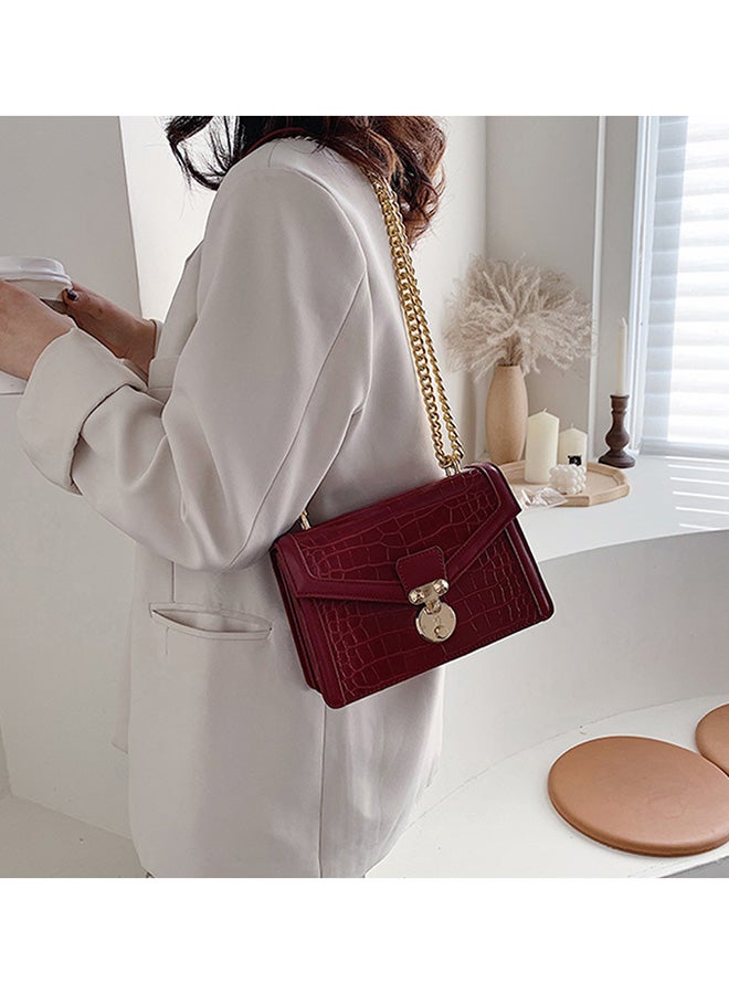 Crossbody Bag With Chain Red  - Image 2