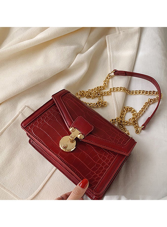 Crossbody Bag With Chain Red  - Image 4