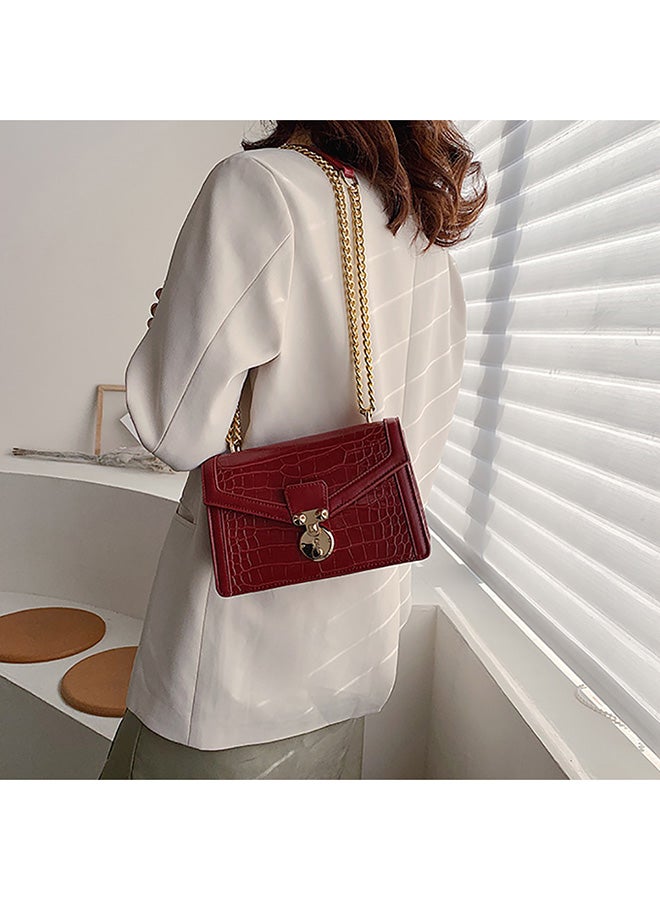 Crossbody Bag With Chain Red  - Image 5