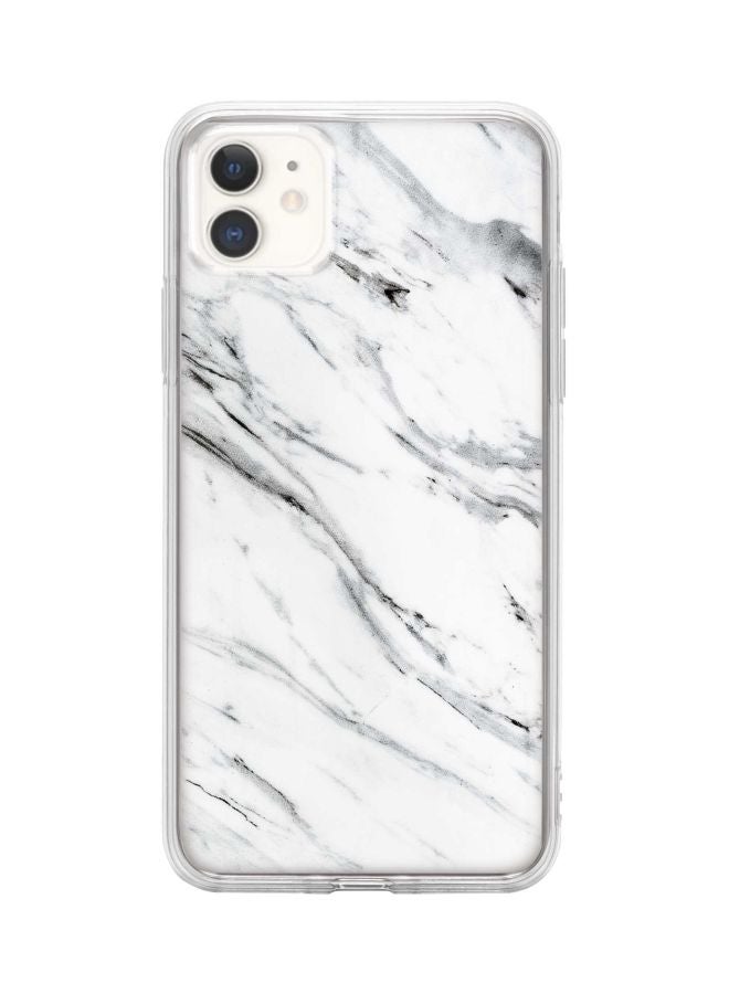 ستايلايزد غطاء حماية من سلسلة كلاسيك كلير بطبعة رخامية لهاتف أبل آيفون 11 أبيض/ رمادي/ شفاف - Image 1