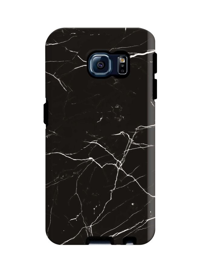 ستايلايزد غطاء حماية من سلسلة تاف برو بطبعة بنمط رخامي لهاتف سامسونج جالاكسي S6 إيدج أسود/ أبيض - Image 1