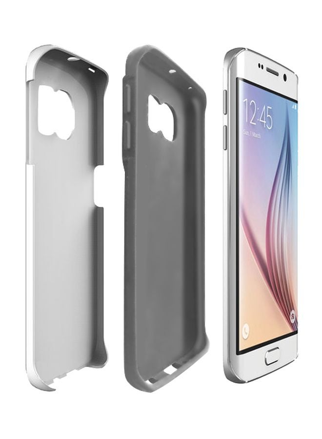 Stylizedd Marble Printed Protective Case Cover For Samsung Galaxy S6 Edge White/Gold - Image 2