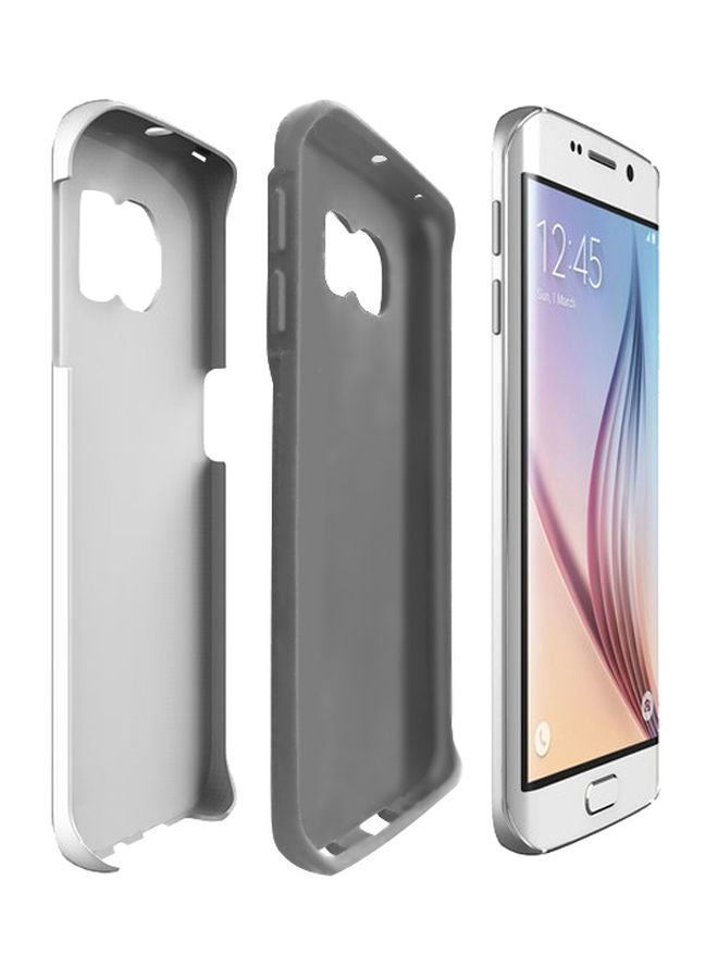 ستايلايزد غطاء حماية من سلسلة تاف برو بطبعة آص الديناري لهاتف سامسونج جالاكسي S6 إيدج أبيض/أحمر - Image 2