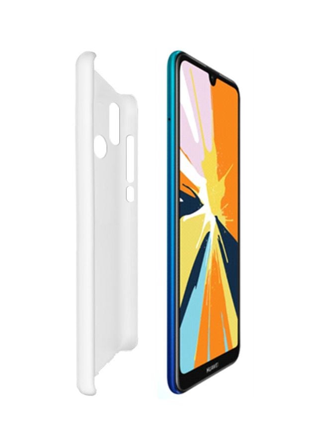 Stylizedd Snap Basic Series Marble Printed Case Cover For Huawei Y7 Prime (2019) White/Gold/Grey  - Image 2