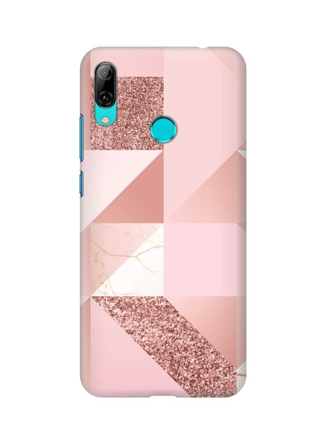 Stylizedd Snap Basic Series Marble Printed Case Cover For Huawei Y7 Prime (2019) Pink/White  - Image 1