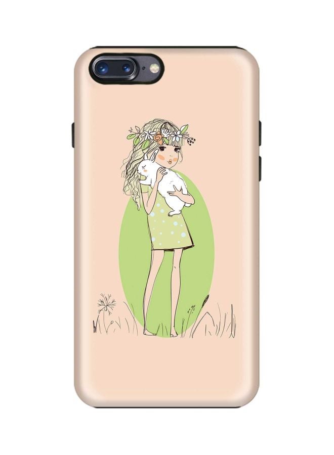 Tough Pro Series Bunny Cuddles Printed Case Cover For Apple iPhone 8 Plus Beige/Green/White