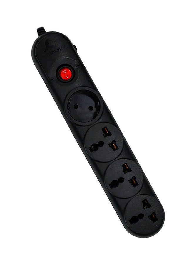 سيستم ماكس مشترك كهرباء من النحاس يحتوي 4 مقابس أسود 2متر - Image 1