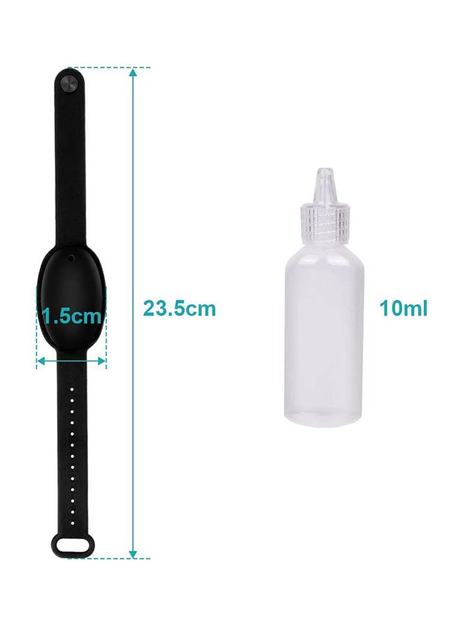 Generic Pack of 4 Silicone Refillable Wristband Hand Sanitizer Dispenser Bracelet With 4 Empty Bottle 10ml  - Image 3