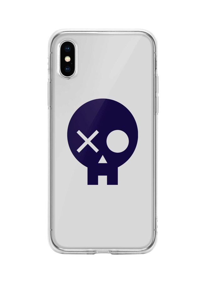 Stylizedd Classic Clear Series Skull Patch Printed Case Cover For Apple iPhone Xs/X Clear/Blue - Image 1