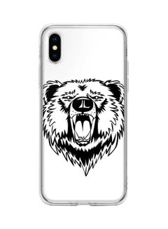 Classic Clear Series Grizzly Bear Printed Case Cover For Apple iPhone Xs/X White/Black