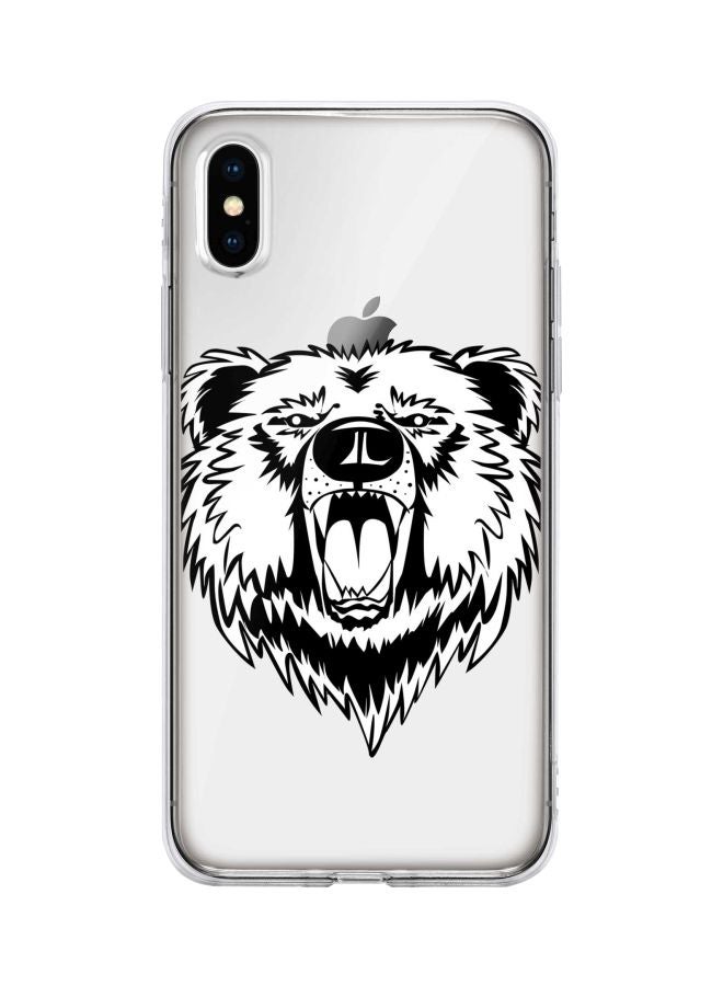 Stylizedd Classic Clear Series Grizzly Bear Printed Case Cover For Apple iPhone XS Max Clear/White/Black - Image 1