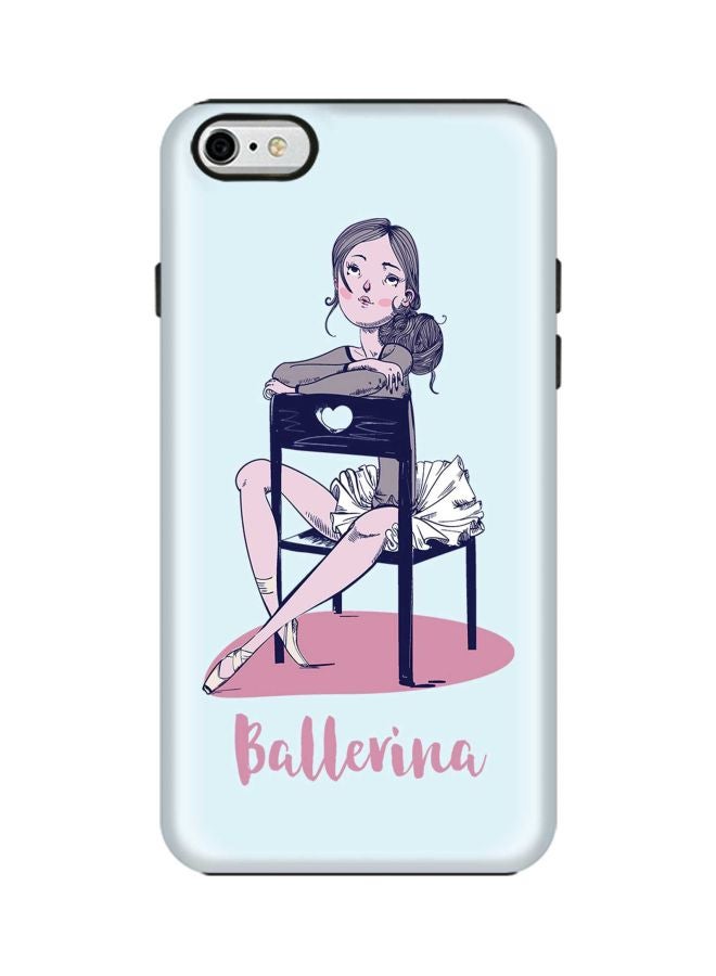 ستايلايزد غطاء حماية بطبعة كلمة "Ballerina" لهواتف أبل آيفون 6S/6 أزرق/ وردي - Image 1