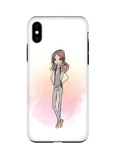 Tough Pro Series Girl Next Door Printed Case Cover For Apple iPhone Xs Max White/Pink/Orange