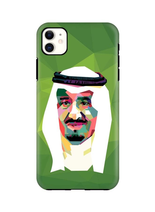 ستايلايزد غطاء حماية واقٍ من طبقتين بطبعة عصرية للملك سلمان من سلسلة تاف برو لهاتف أبل آيفون 11 أخضر / أبيض / أسود - Image 1