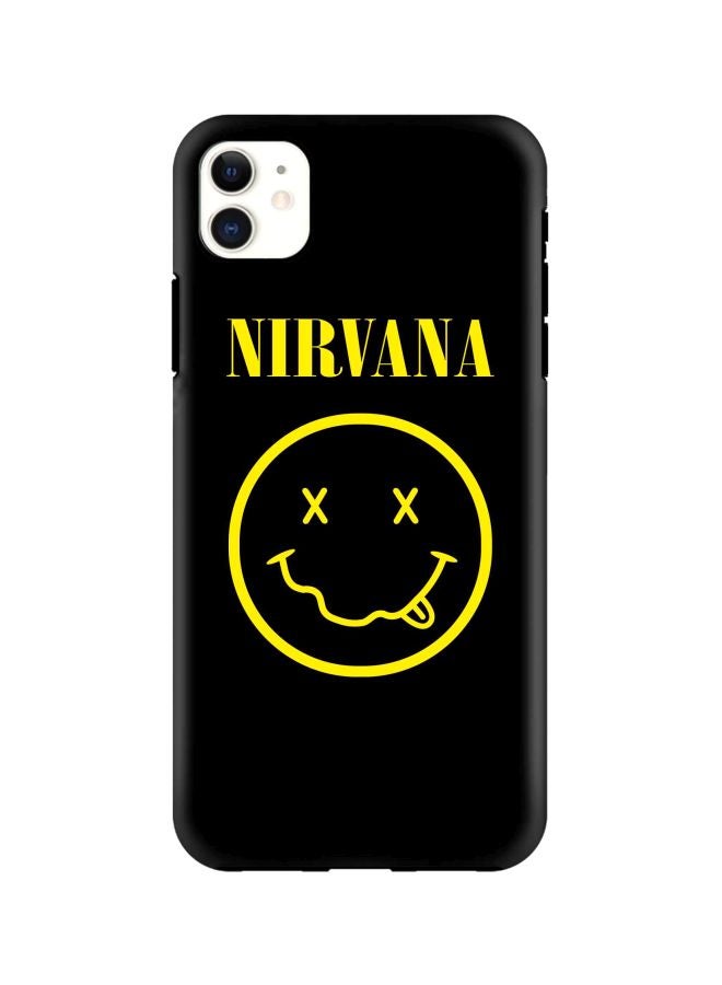 ستايلايزد غطاء حماية بطبعة كلمة "Nirvana" من سلسلة تاف برو لهاتف أبل آيفون 11 أسود/ أصفر - Image 1