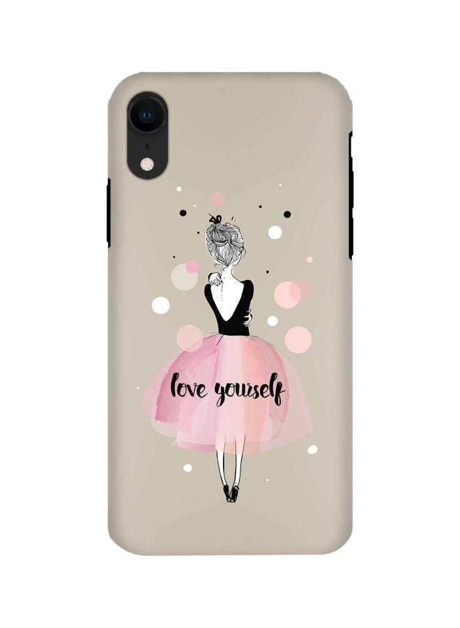 Stylizedd Tough Pro Series Love Yourself Printed Case Cover For Apple iPhone XR Brown/Black/Pink - Image 1