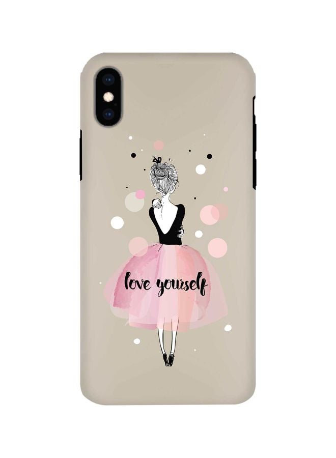 Stylizedd Tough Pro Series Love Yourself Printed Case Cover For Apple iPhone Xs Max Grey/Pink/Black  - Image 1