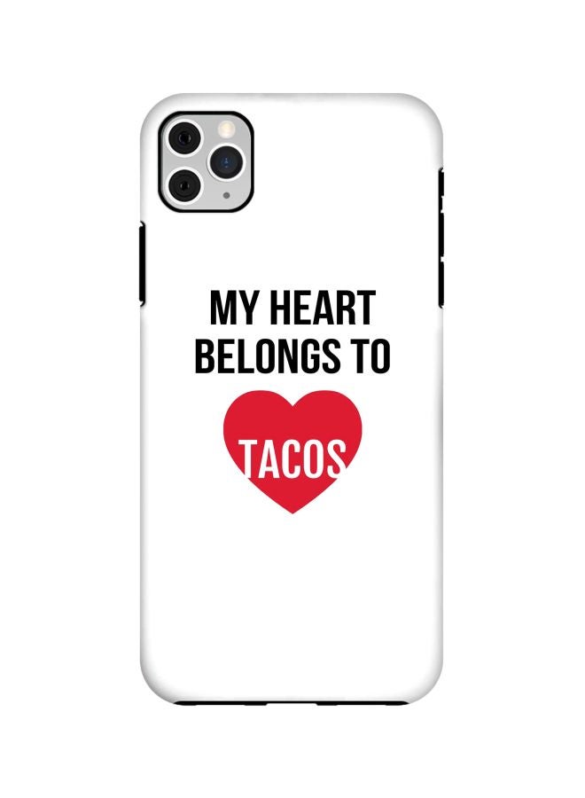 Stylizedd Tough Pro Series My Heart Belongs To Tacos Printed Case Cover For Apple iPhone 11 Pro Max White/Red/Black - Image 1