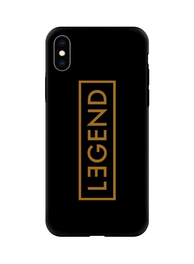 ستايلايزد غطاء حماية من سلسلة تاف برو مطبوع بكلمة "Legend" لهاتف آيفون XS ماكس من أبل أسود/ذهبي - Image 1