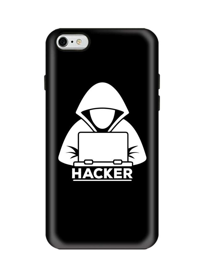 ستايلايزد غطاء حماية من سلسلة تاف برو بطبعة عبارة "Hacker" لهاتف أبل آيفون 6s/6 أسود/ أبيض - Image 1
