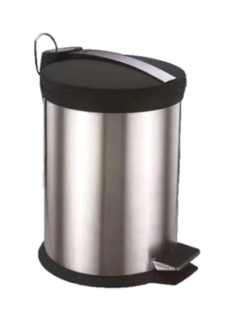 Waste Bin With Pedal Silver/Black 12ml