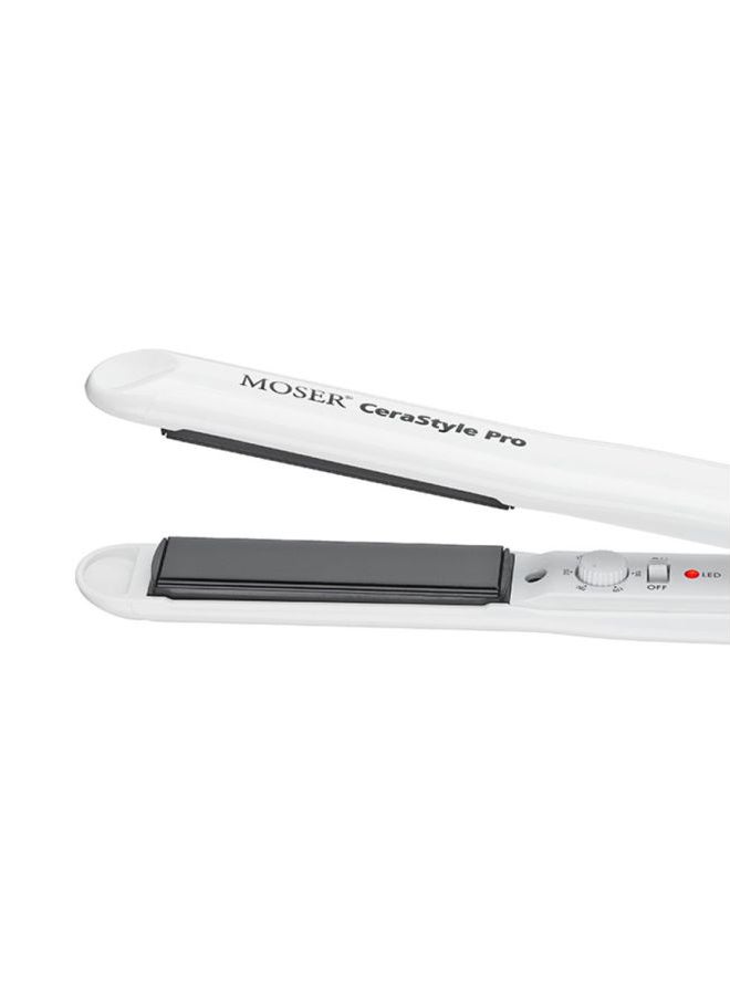 MOSER Cerastyle Pro Ceramic Hair Straightener White 210grams  - Image 3