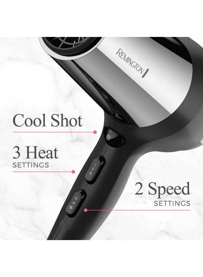 REMINGTON Impact Resistant Hair Dryer Silver/Black  - Image 4
