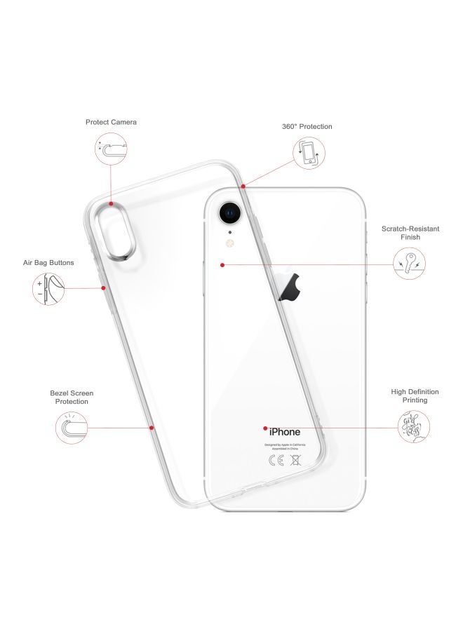 Stylizedd Classic Clear Series Emarati Made Triangle Printed Case Cover For Apple iPhone XR Clear/White/Red - Image 2