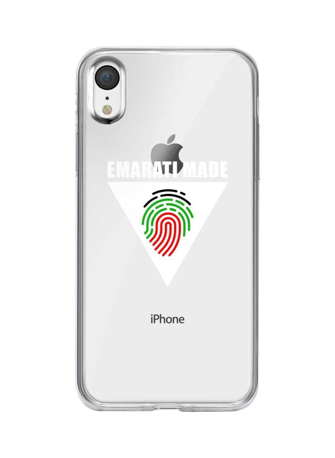 Stylizedd Classic Clear Series Emarati Made Triangle Printed Case Cover For Apple iPhone XR Clear/White/Red - Image 1