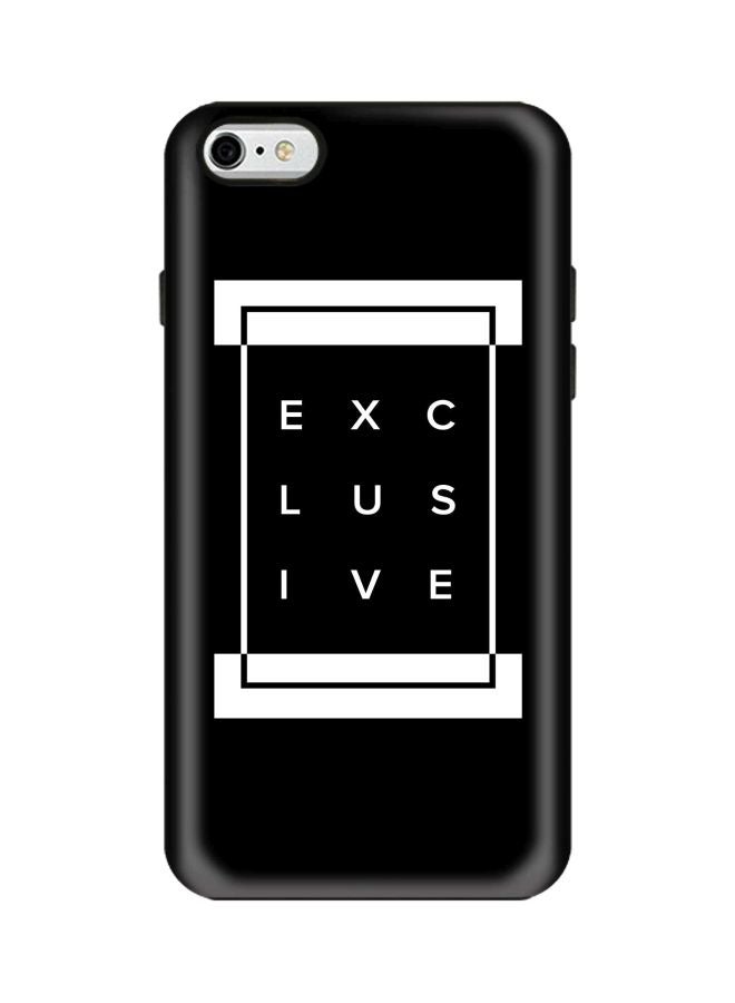 ستايلايزد غطاء حماية بطبعة كلمة "Exclusive" من سلسلة تاف برو لهاتف أبل آيفون 6s/6 أسود/ أبيض - Image 1