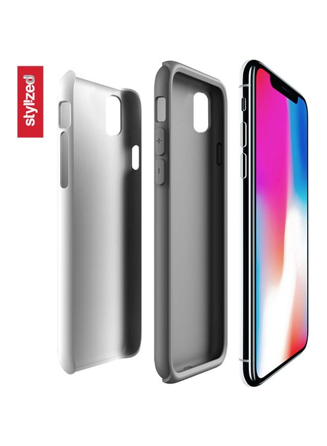 Stylizedd Tough Pro Series No Fear Limits Excuses Printed Case Cover For Apple iPhone Xs/X Blue/Yellow/Orange - Image 2