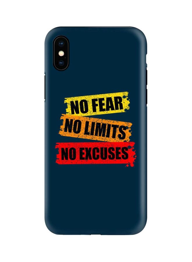 Stylizedd Tough Pro Series No Fear Limits Excuses Printed Case Cover For Apple iPhone Xs/X Blue/Yellow/Orange - Image 1