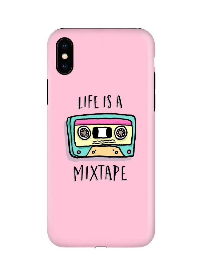 Stylizedd Tough Pro Series Life Is A Mixtape Printed Case Cover For Apple iPhone Xs/X Pink/Black/Blue - Image 1