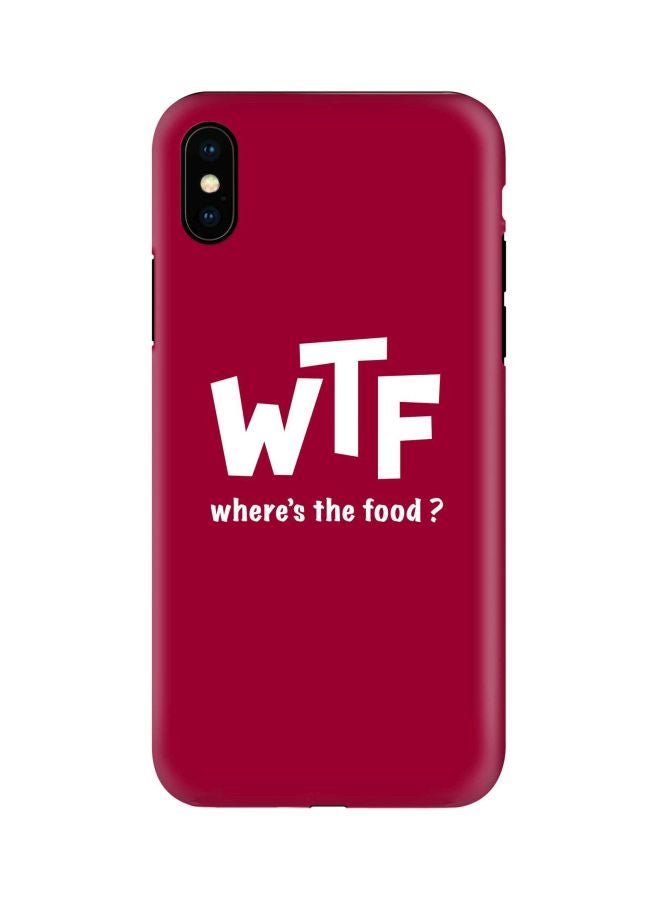 Stylizedd Tough Pro Series Where's The Food Printed Case Cover For Apple iPhone XS/X Dark Pink/White - Image 1