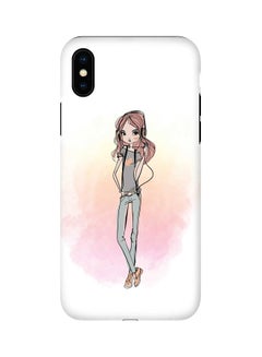 Tough Pro Series Girl Next Door Printed Case Cover For Apple iPhone Xs/X White/Pink/Grey