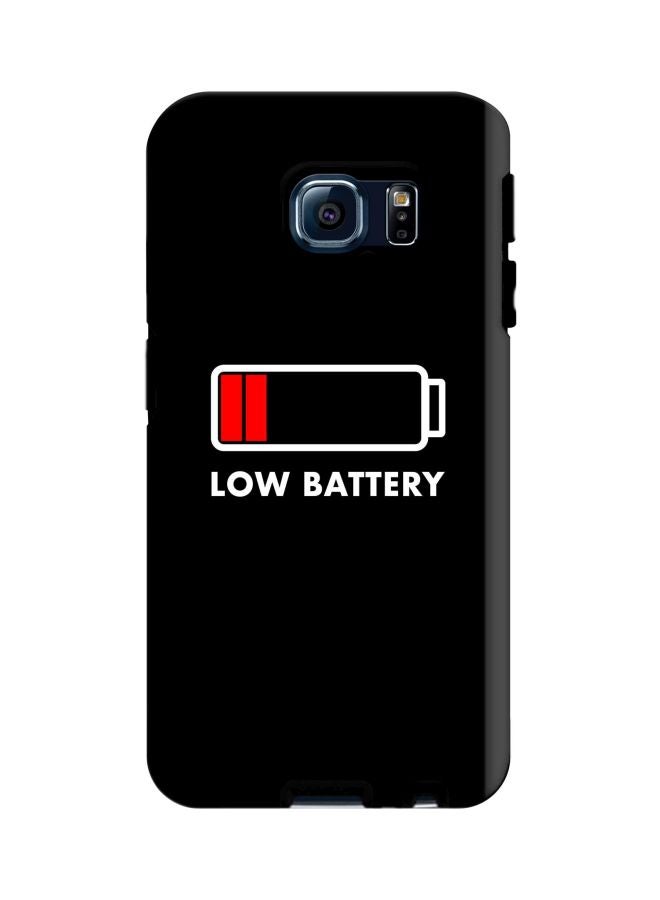 ستايلايزد غطاء حماية من سلسلة تاف برو بطبعة شحن بطارية منخفض لهاتف سامسونج جالاكسي S6 إيدج أسود / أبيض / أحمر - Image 1