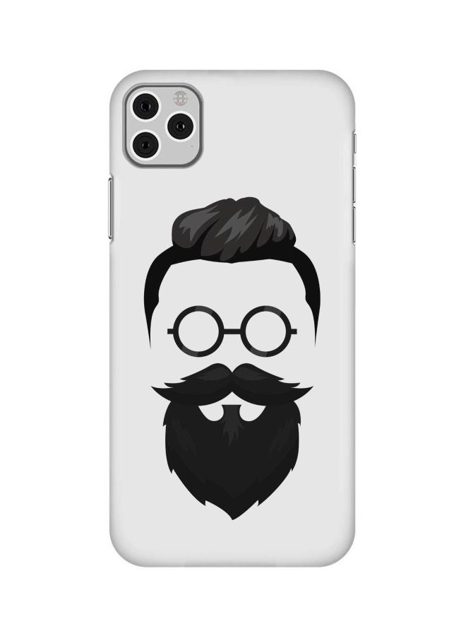 Stylizedd Snap Classic Series Beard Hipster Printed Case Cover For Apple iPhone 11 Pro Max Black/White - Image 1