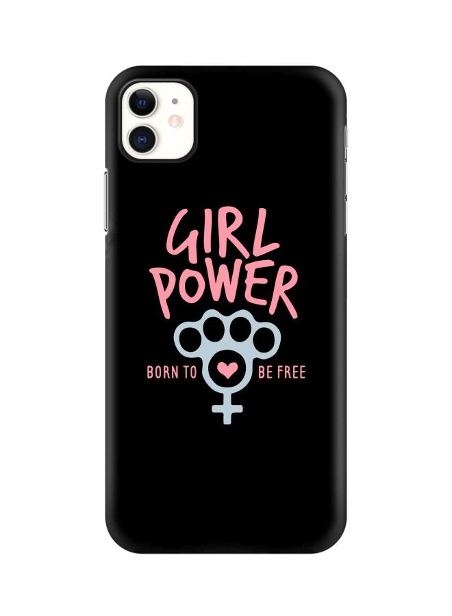 Stylizedd Snap Classic Series Girl Power Printed Case Cover For Apple iPhone 11 Black/Pink/Yellow - Image 1