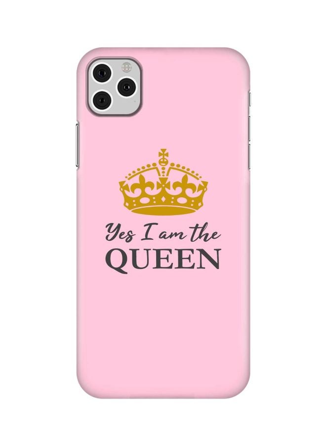 ستايلايزد غطاء حماية واقٍ بطبعة عبارة "Yes I'm The Queen" لهاتف أبل آيفون 11 برو ماكس وردي / ذهبي/ أسود - Image 1