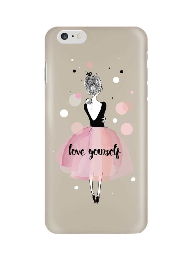 ستايلايزد غطاء حماية سناب كلاسيك سيريز بطبعة عبارة "Love Yourself" لهواتف أبل آيفون 6s/6 بيج/أسود/وردي - Image 1