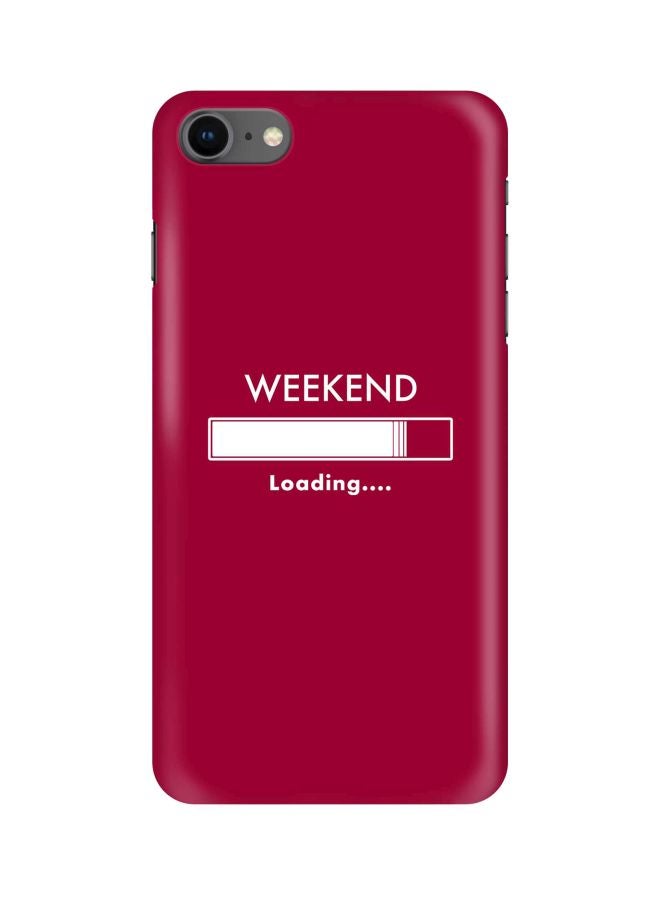 ستايلايزد غطاء حماية بتصميم "Weekend Loading" لهاتف أبل آيفون 8 أحمر/أبيض - Image 1