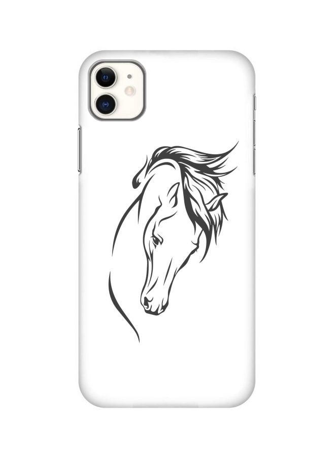 Stylizedd Snap Classic Series Arabstallion Strut Printed Case Cover For Apple iPhone 11 White/Black - Image 1