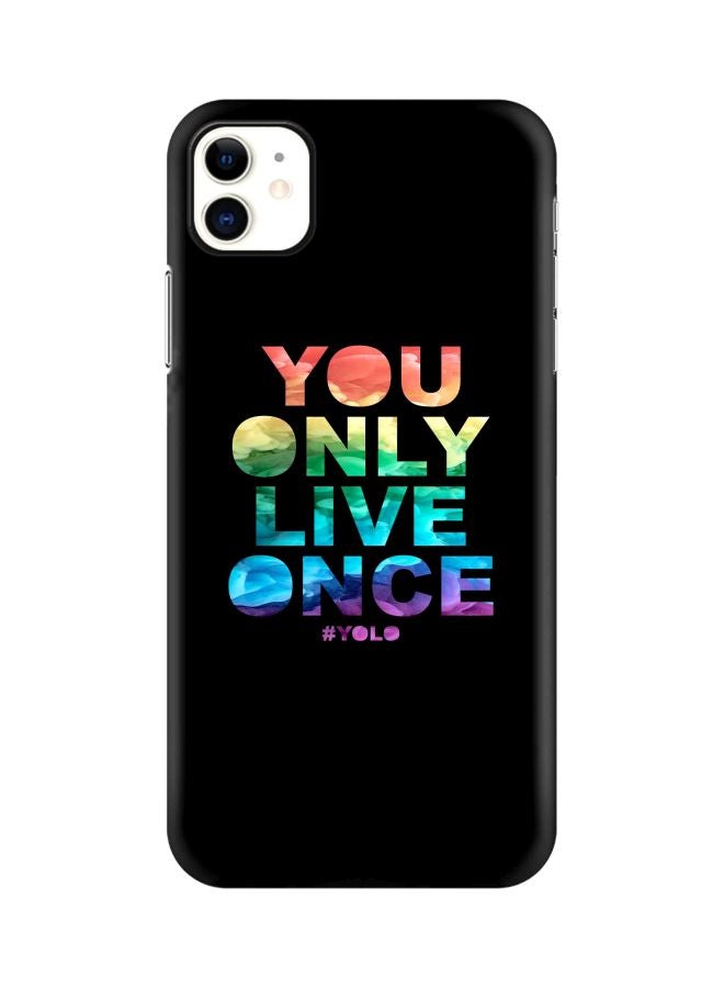 ستايلايزد غطاء حماية بطبعة كلمة "YOLO" من سلسلة سناب كلاسيك لهاتف أبل آيفون 11 أسود / أحمر / أزرق - Image 1