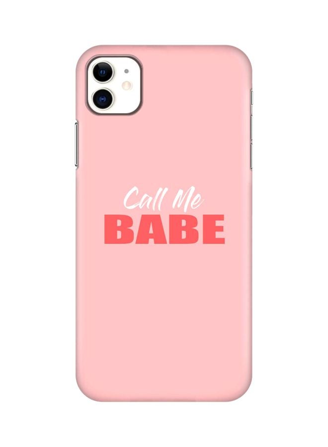 Stylizedd Snap Classic Series Call Me Babe Printed Case Cover For Apple iPhone 11 Pink/White/Red - Image 1