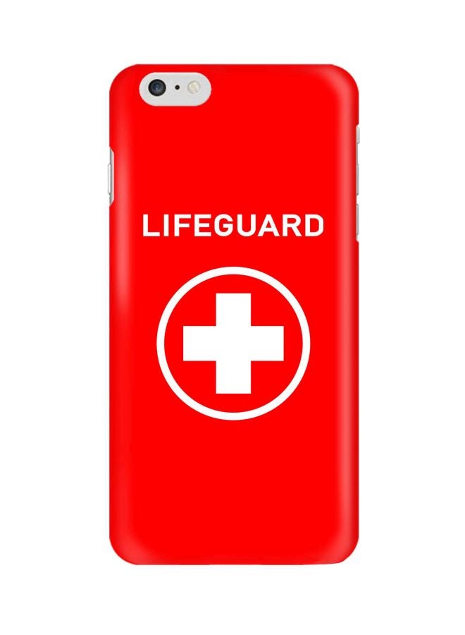 ستايلايزد غطاء حماية بطبعة كلمة "Lifeguard" من سلسلة سناب كلاسيك لهاتف أبل آيفون  6s/6 أحمر/أبيض - Image 1