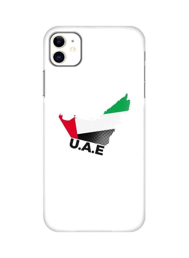 ستايلايزد غطاء حماية بطبعة خريطة الإمارات العربية المتحدة من سلسلة سناب كلاسيك لهاتف أبل آيفون 11 أبيض/أحمر/أخضر - Image 1