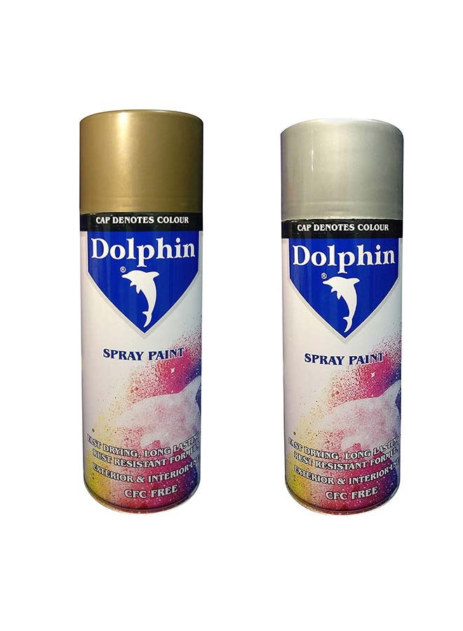 Dolphin 2-Piece Bundle Offer Spray Paint Metallic Gold/Silver NAcm Metallic Gold/Silver NAcm