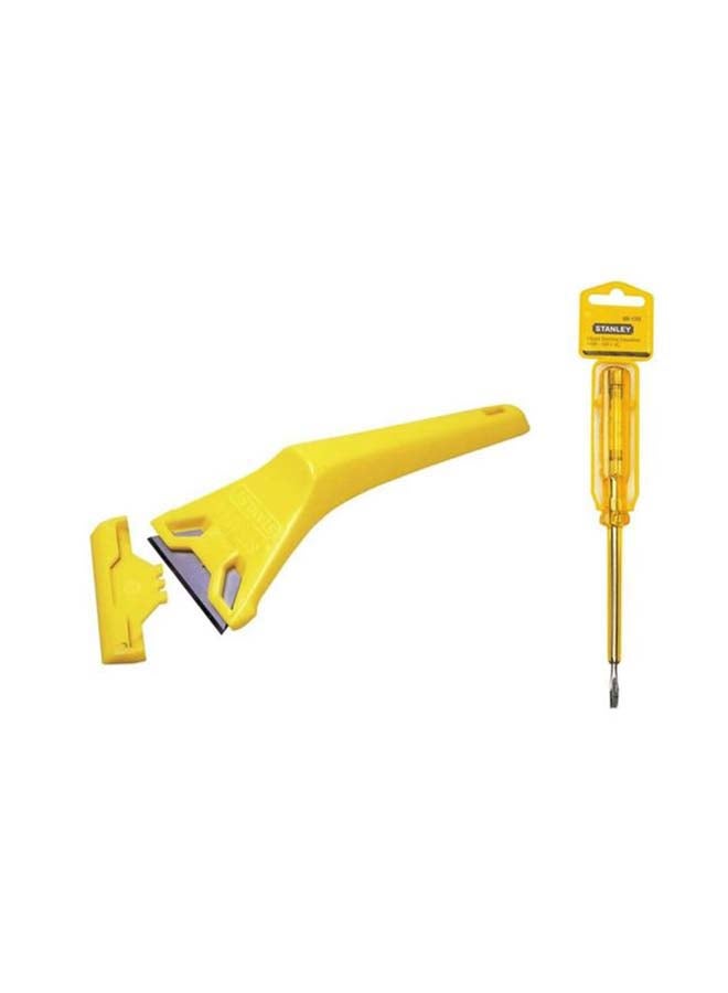Stanley Bundle Offer Scrapper And tester Screwdriver yellow 170X60mm - Image 1