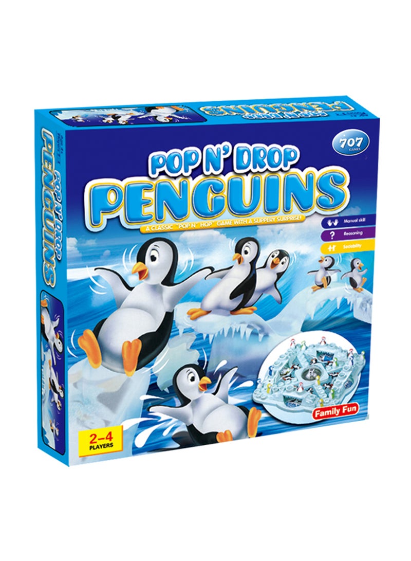 707 Games - Box Pop N Drop Penguins Party And Fun Board Game With A Slippery Surprise 12.9x68.6x68.6cm - Image 1