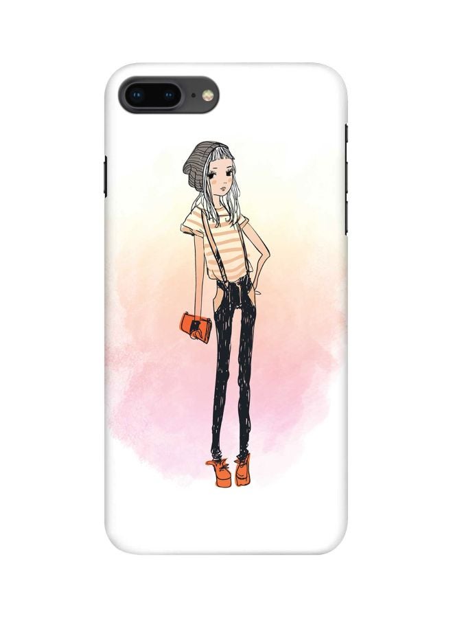 Stylizedd Snap Classic Series Hipster Chic Printed Case Cover For Apple iPhone 7 Plus White/Black/Pink - Image 1